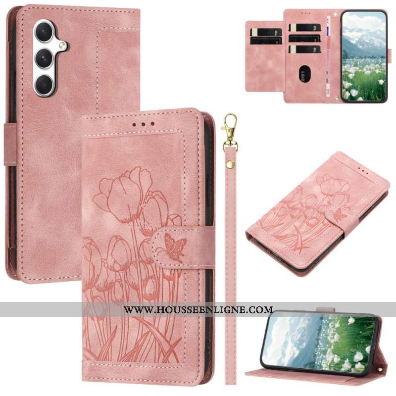 Housse Samsung Galaxy S26 Portefeuille 5 Porte-Cartes Floral