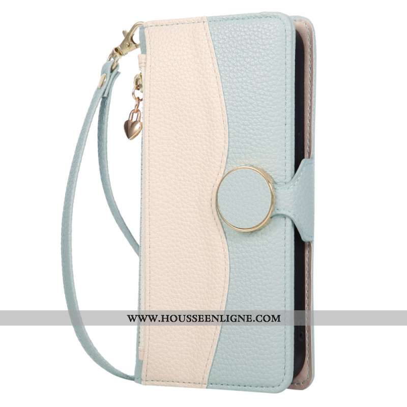 Housse Samsung Galaxy S26 Portefeuille Bicolore à Fermeture Éclair