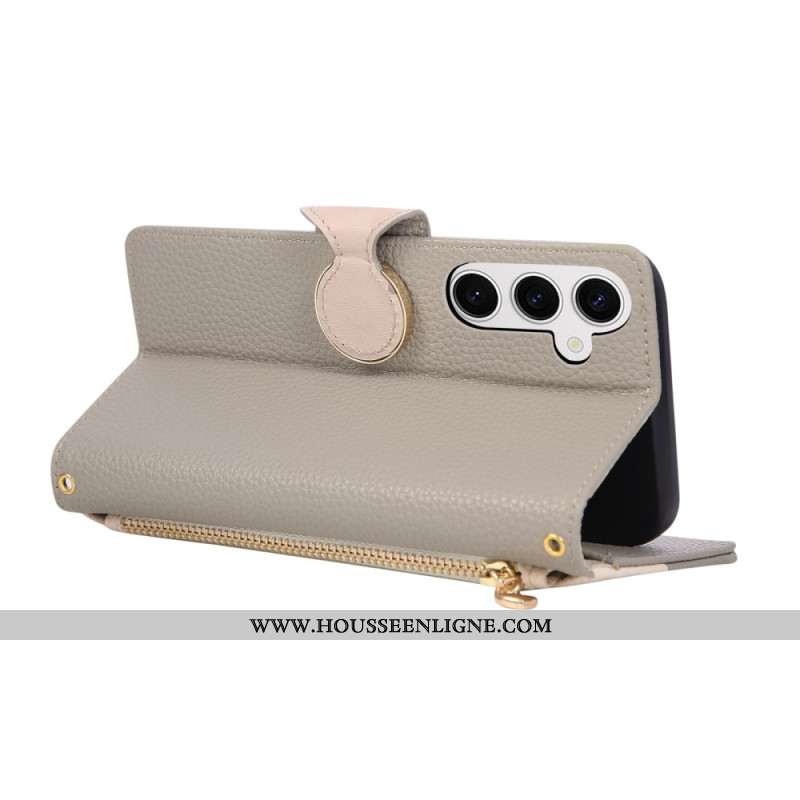 Housse Samsung Galaxy S26 Portefeuille Bicolore à Fermeture Éclair