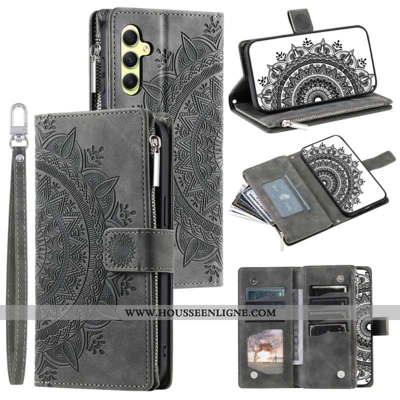 Housse Samsung Galaxy S26 Portefeuille Effet Daim Mandala