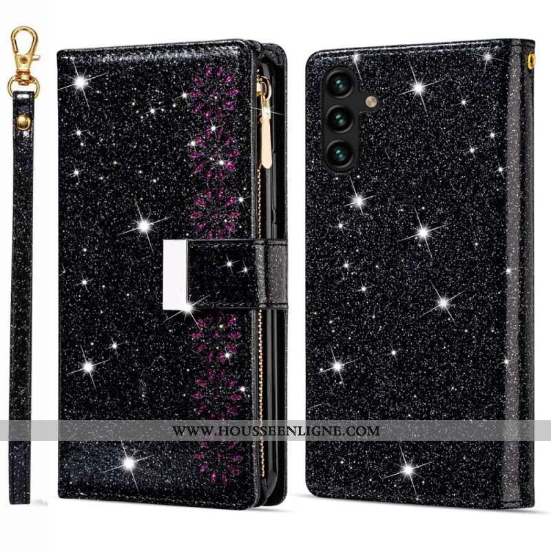 Housse Samsung Galaxy S26 Portefeuille Pailleté