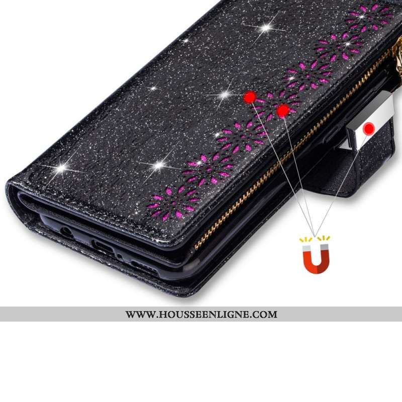 Housse Samsung Galaxy S26 Portefeuille Pailleté