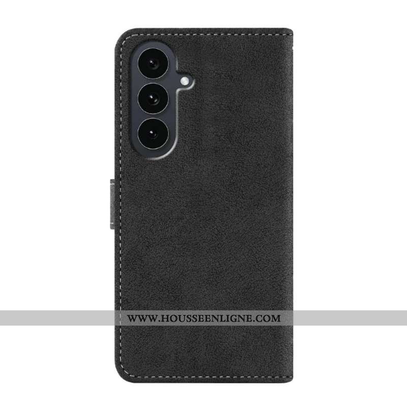 Housse Samsung Galaxy S26 Portefeuille Rétro avec Porte-Cartes Rotatif