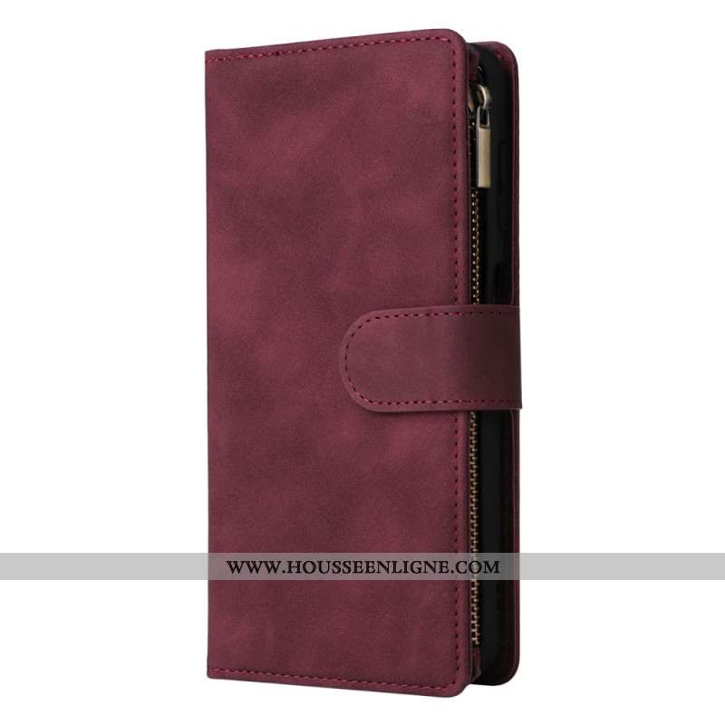 Housse Samsung Galaxy S26 Portefeuille avec Fermeture Éclair Effet Daim