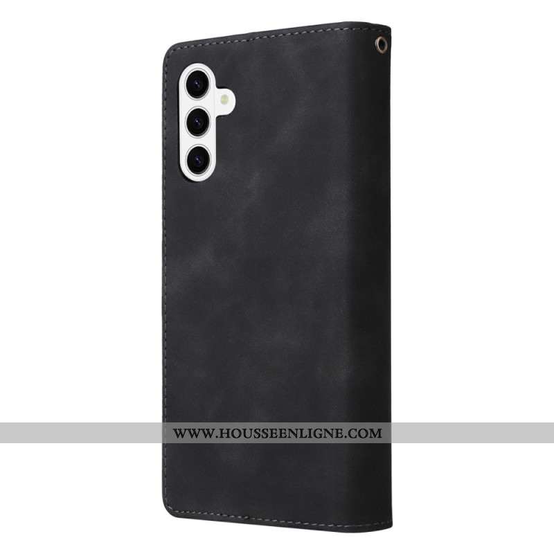 Housse Samsung Galaxy S26 Portefeuille avec Fermeture Éclair Effet Daim