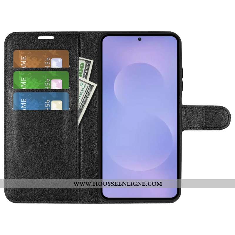 Housse Samsung Galaxy S26 Simili Cuir Litchi