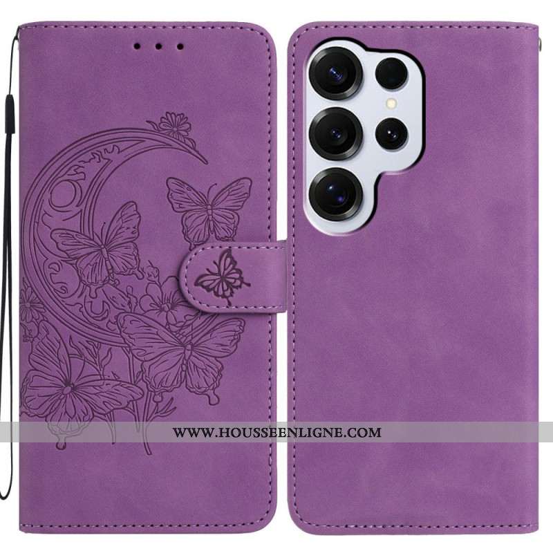 Housse Samsung Galaxy S26 Ultra Effet Daim Motif Floral