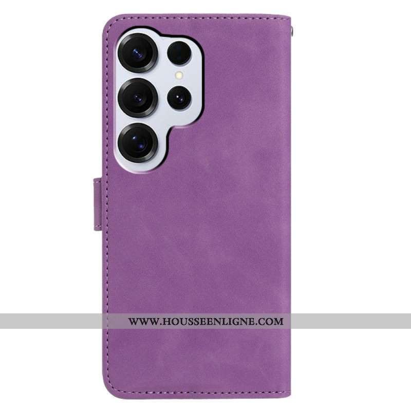 Housse Samsung Galaxy S26 Ultra Effet Daim Motif Floral