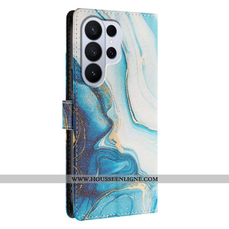 Housse Samsung Galaxy S26 Ultra Effet Marbre Bleu