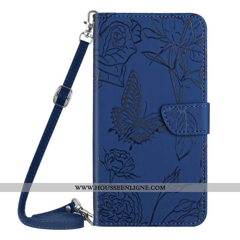 Housse Samsung Galaxy S26 Ultra Empreinte Papillons à Bandoulière