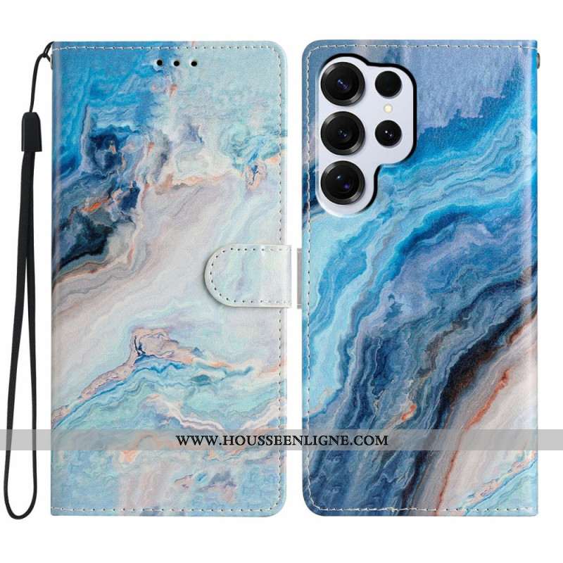 Housse Samsung Galaxy S26 Ultra Marbre Bleu