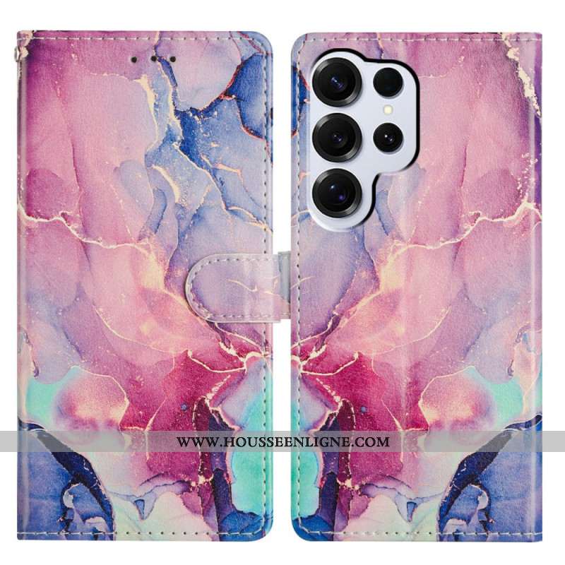 Housse Samsung Galaxy S26 Ultra Marbre Vert et Rose