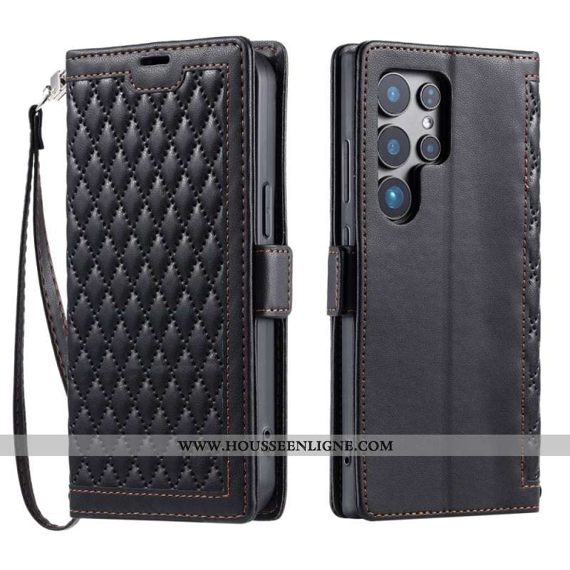 Housse Samsung Galaxy S26 Ultra Matelassée avec Lanière