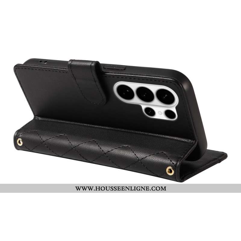 Housse Samsung Galaxy S26 Ultra Matelassée avec Lanière et Bandoulière