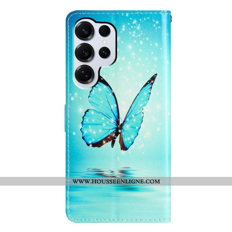 Housse Samsung Galaxy S26 Ultra Papillon Bleu sur L'eau