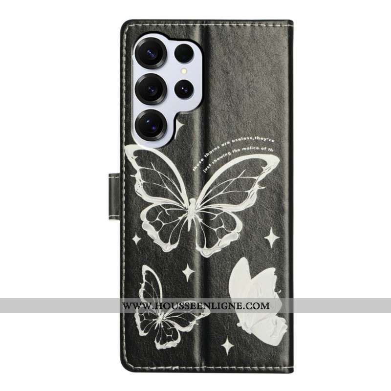 Housse Samsung Galaxy S26 Ultra Papillons Noir et Blanc