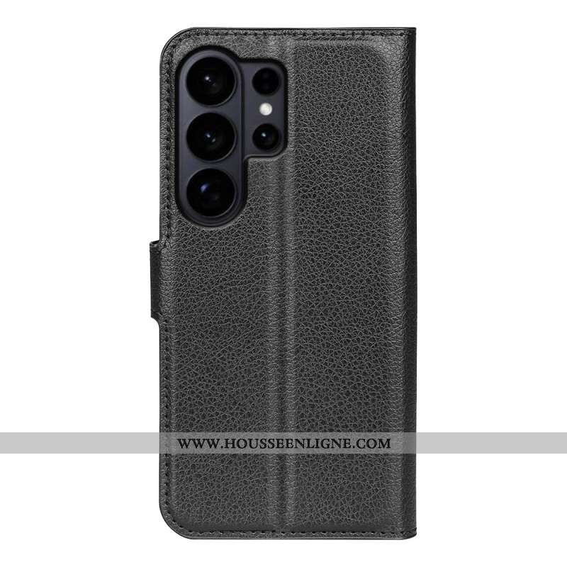 Housse Samsung Galaxy S26 Ultra Simili Cuir Litchi