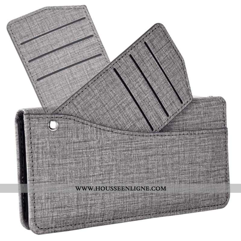 Housse Samsung Galaxy S26 avec Texture Jean et Porte-Cartes Rotatif