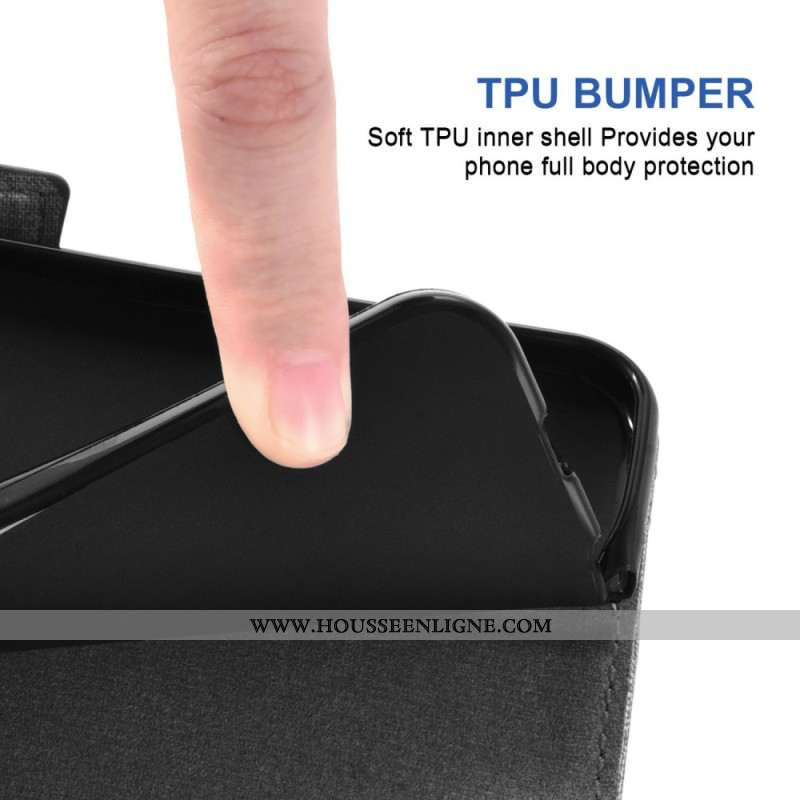 Housse Samsung Galaxy S26 avec Texture Jean et Porte-Cartes Rotatif