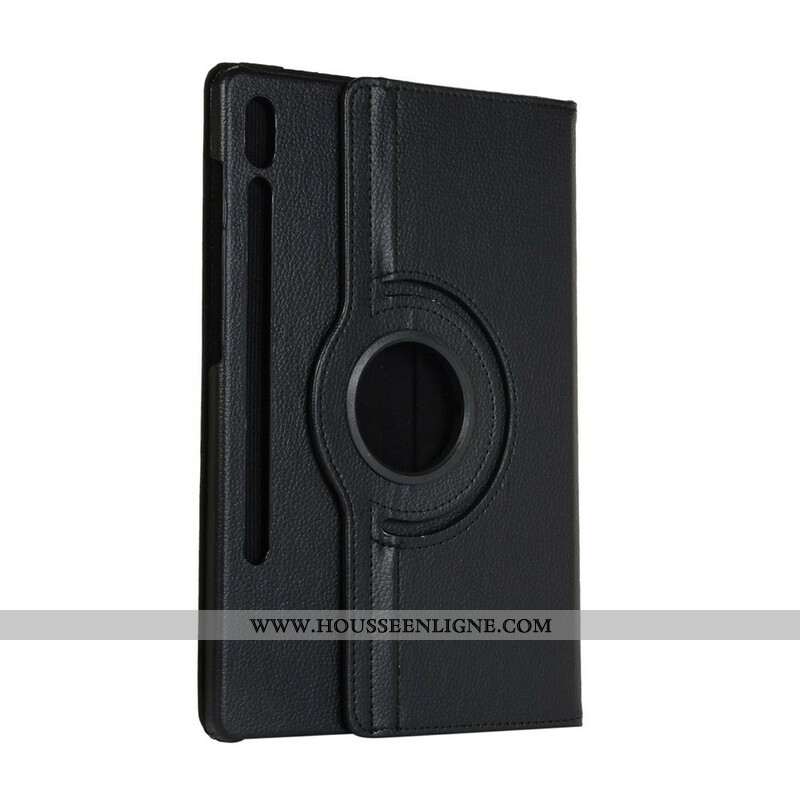 Housse Samsung Galaxy Tab S10 FE / S9 FE / S9 S8 / Tab S7 Rotative à Simili Cuir Litchi