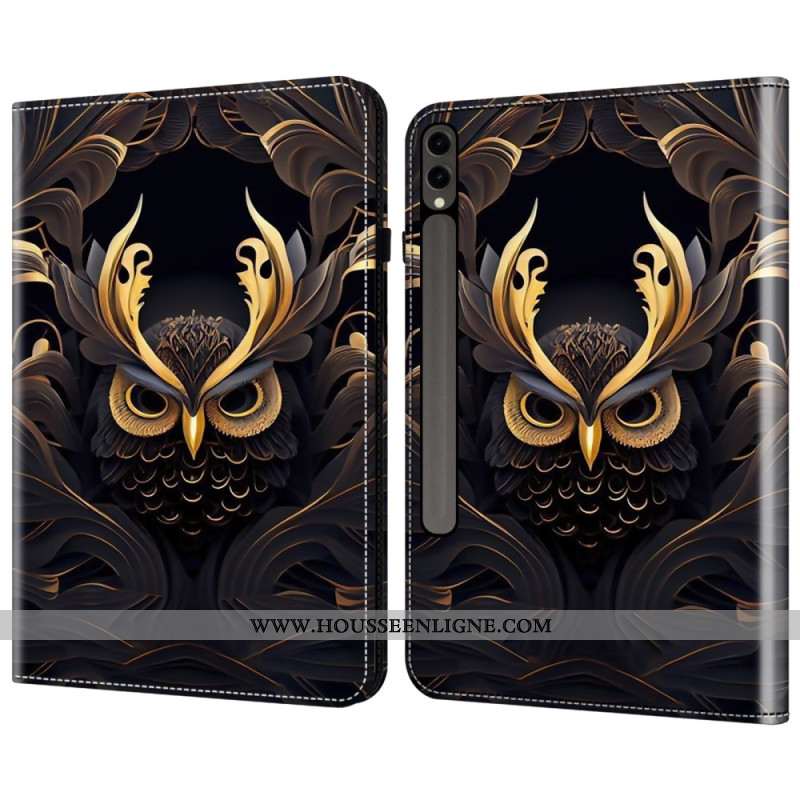 Housse Samsung Galaxy Tab S10 Plus / S9 FE Plus / S9 Plus Hibou Doré