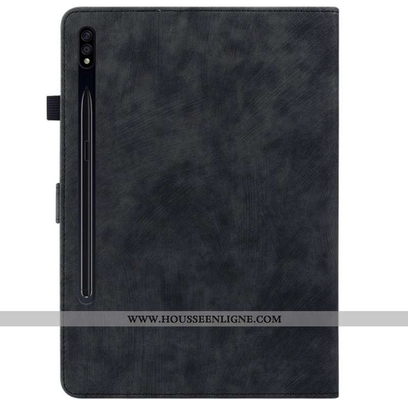 Housse Samsung Galaxy Tab S10 Plus / S9 Plus Effet Daim Petit Tigre