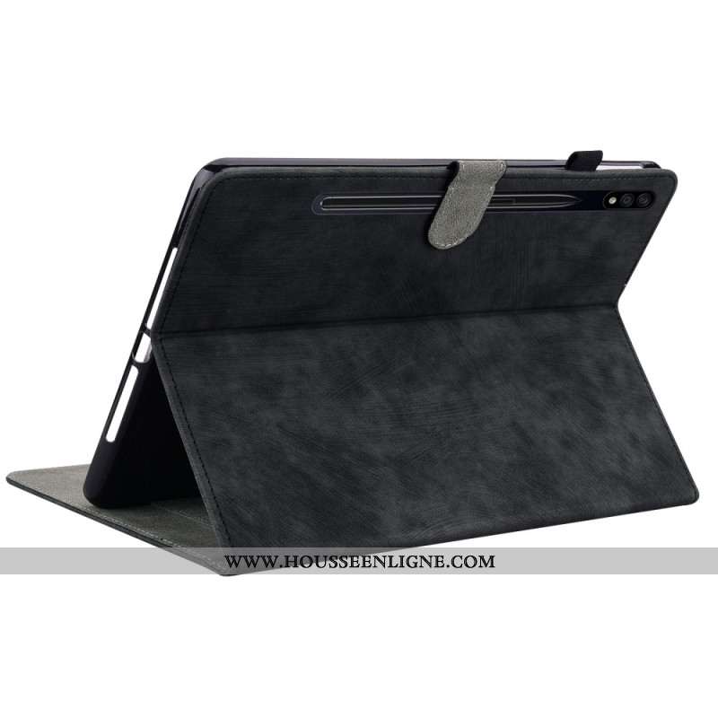 Housse Samsung Galaxy Tab S10 Plus / S9 Plus Effet Daim Petit Tigre