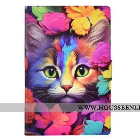 Housse Samsung Galaxy Tab S11 Chat Coloré