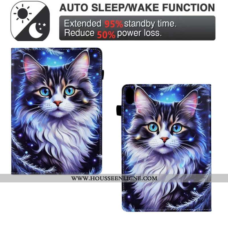 Housse Samsung Galaxy Tab S11 Chat en Hiver