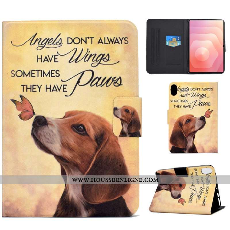 Housse Samsung Galaxy Tab S11 Chien et Papillon