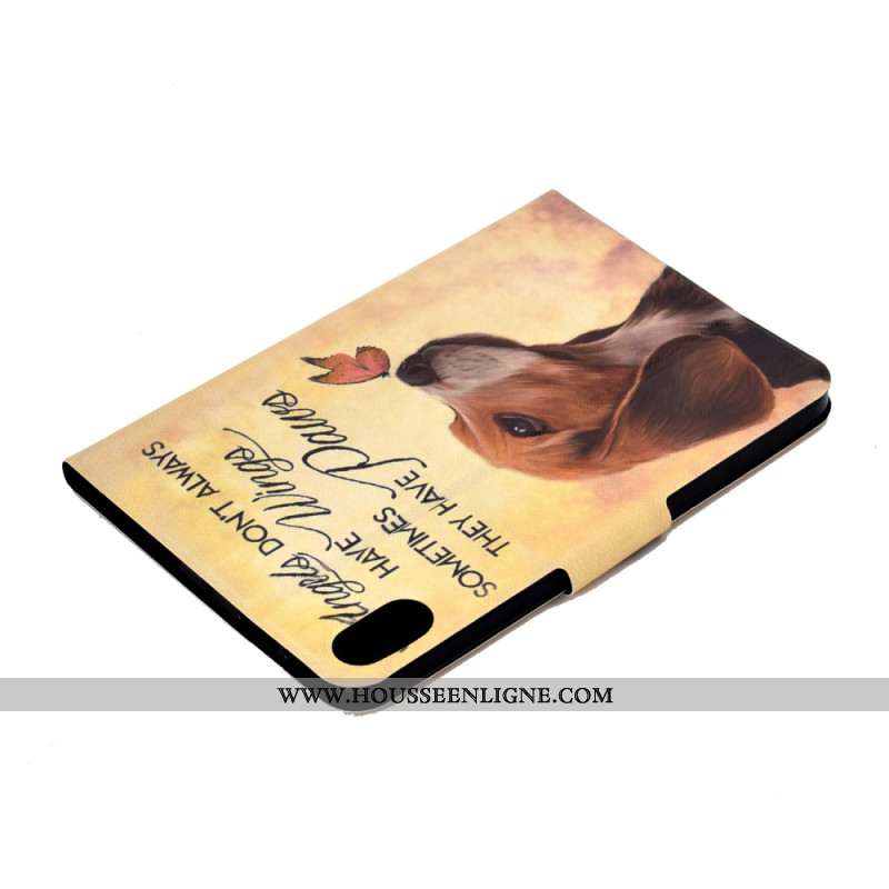 Housse Samsung Galaxy Tab S11 Chien et Papillon