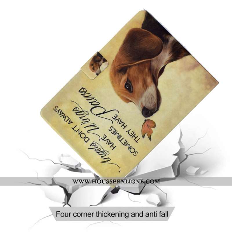 Housse Samsung Galaxy Tab S11 Chien et Papillon