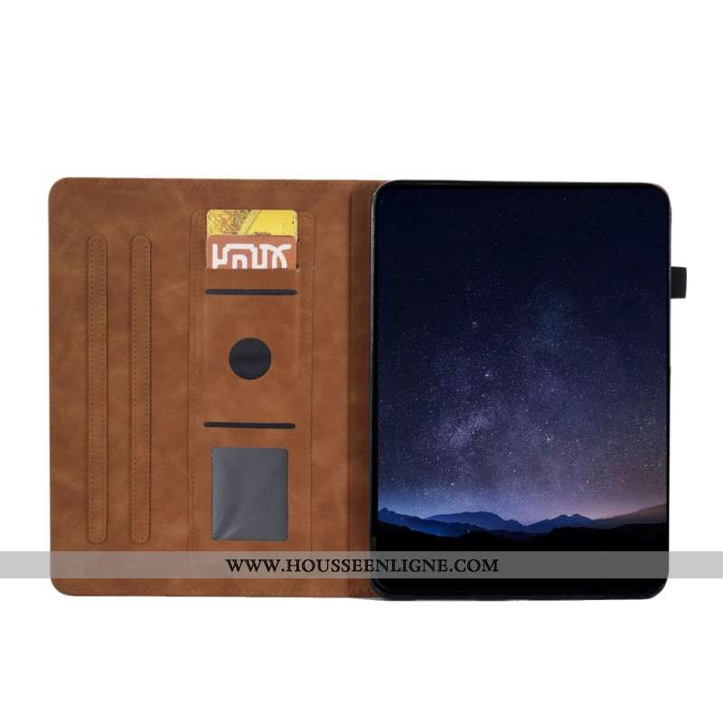 Housse Samsung Galaxy Tab S11 Effet Daim Fleurs et Papillons