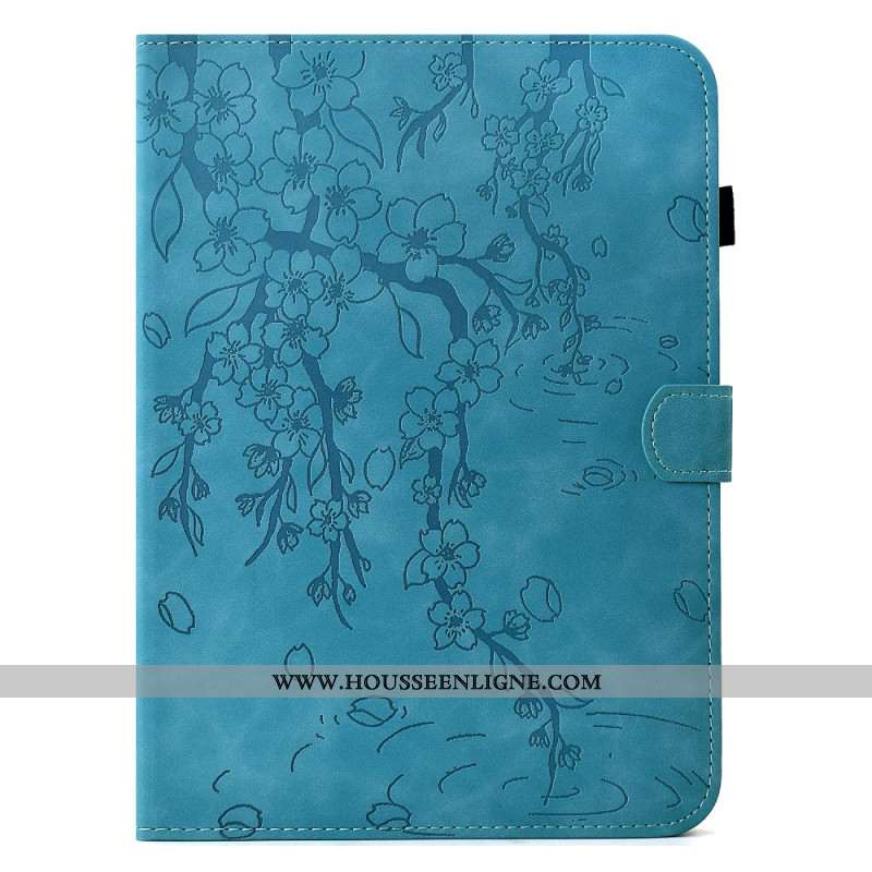 Housse Samsung Galaxy Tab S11 Effet Daim Motif Floral