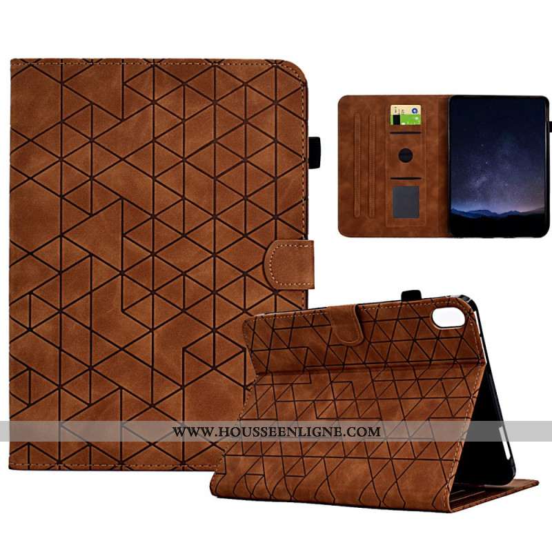 Housse Samsung Galaxy Tab S11 Effet Daim Motif Géométrique