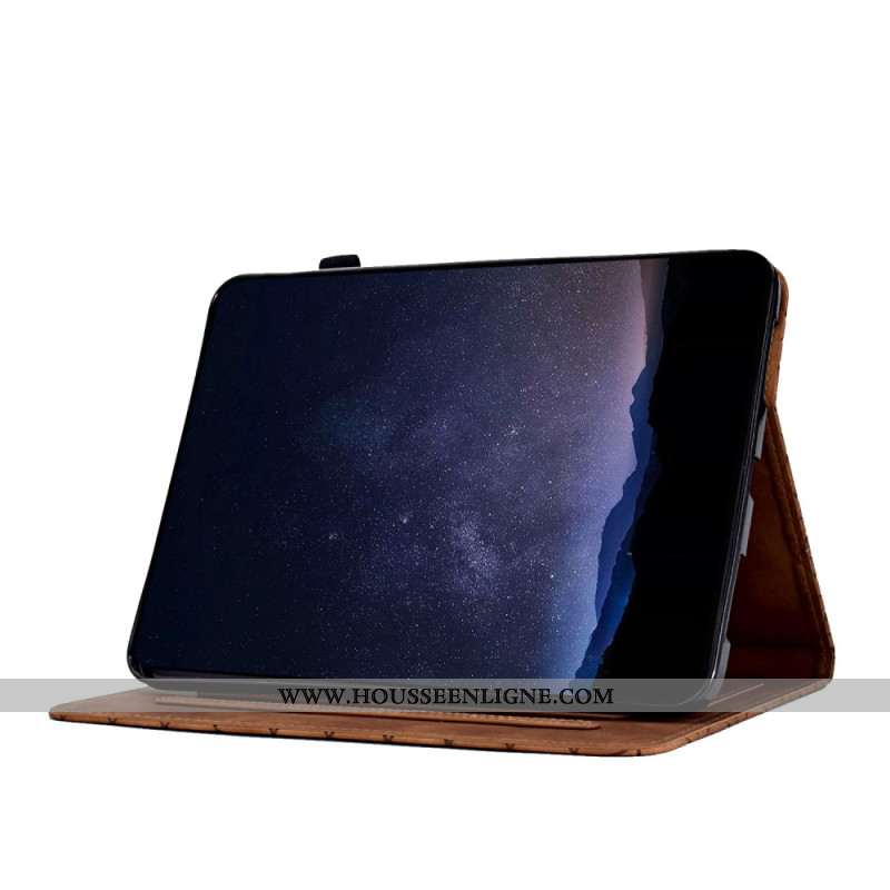 Housse Samsung Galaxy Tab S11 Effet Daim Motif Géométrique
