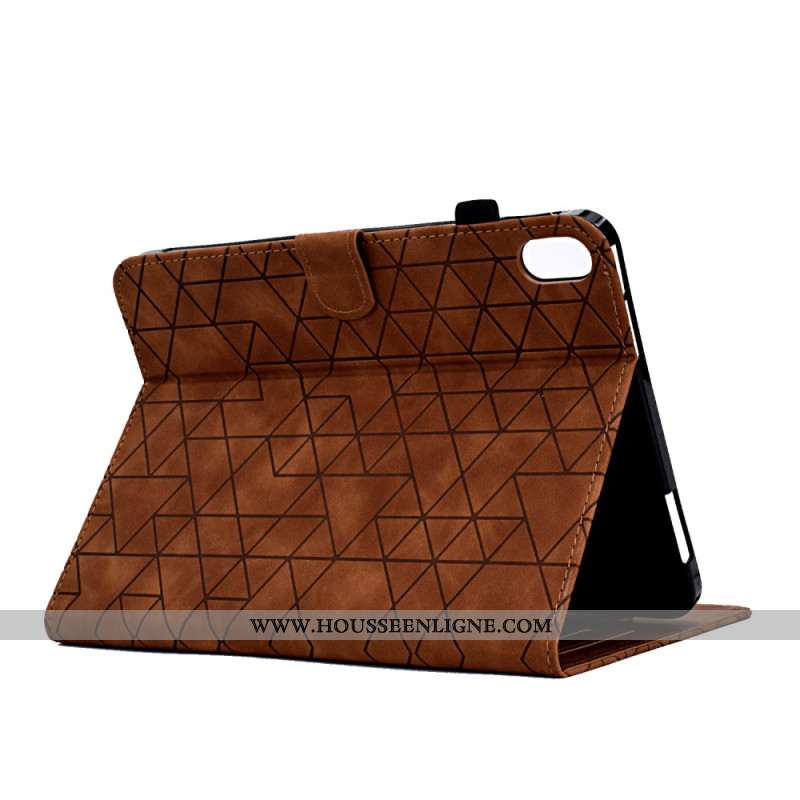 Housse Samsung Galaxy Tab S11 Effet Daim Motif Géométrique