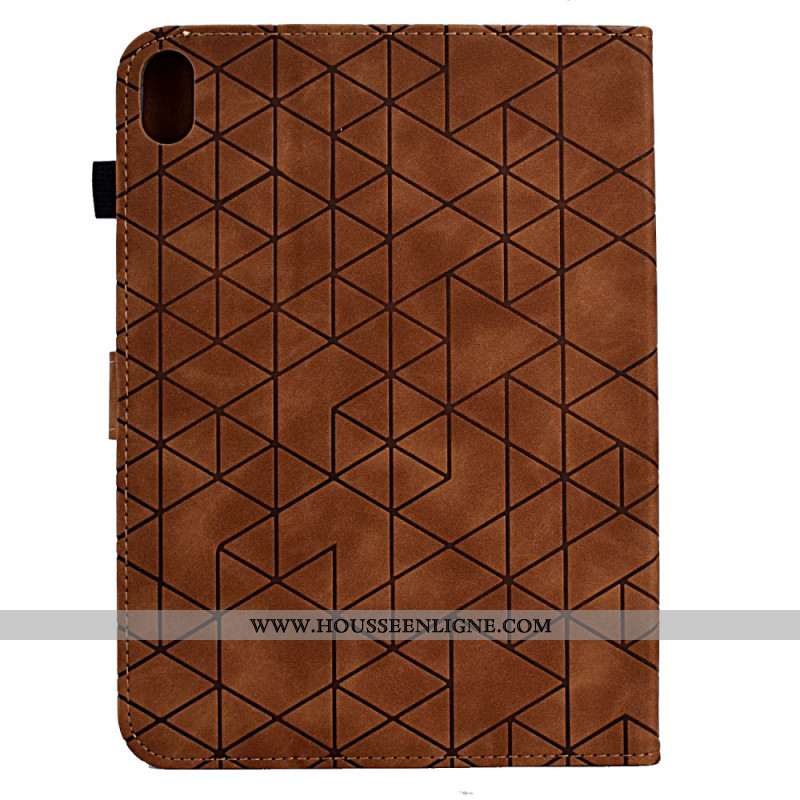 Housse Samsung Galaxy Tab S11 Effet Daim Motif Géométrique