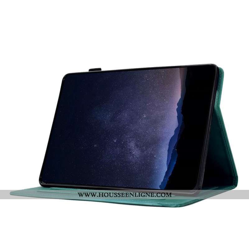 Housse Samsung Galaxy Tab S11 Effet Daim Scène de Chats