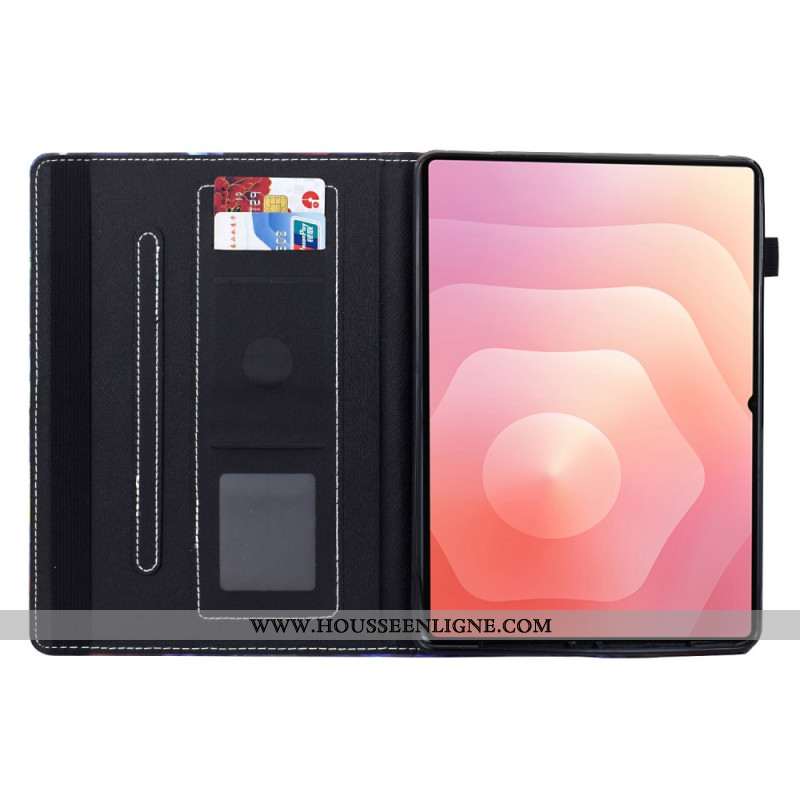 Housse Samsung Galaxy Tab S11 Fleurs et Oiseaux Colorés