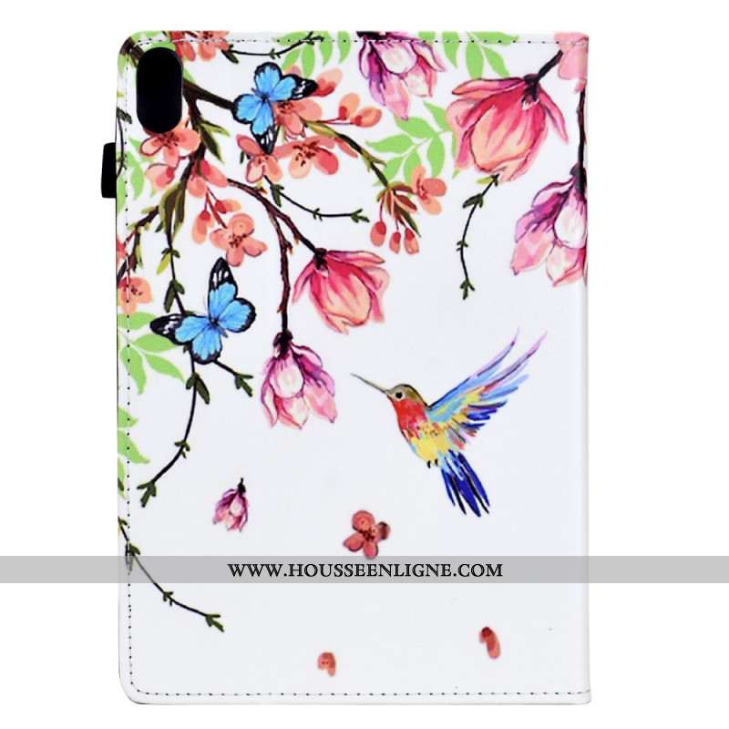 Housse Samsung Galaxy Tab S11 Fleurs et Oiseaux Colorés