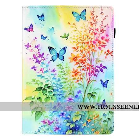 Housse Samsung Galaxy Tab S11 Fleurs et Papillons Colorés