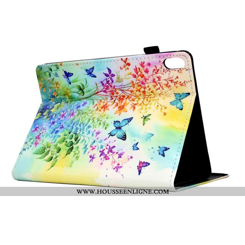 Housse Samsung Galaxy Tab S11 Fleurs et Papillons Colorés