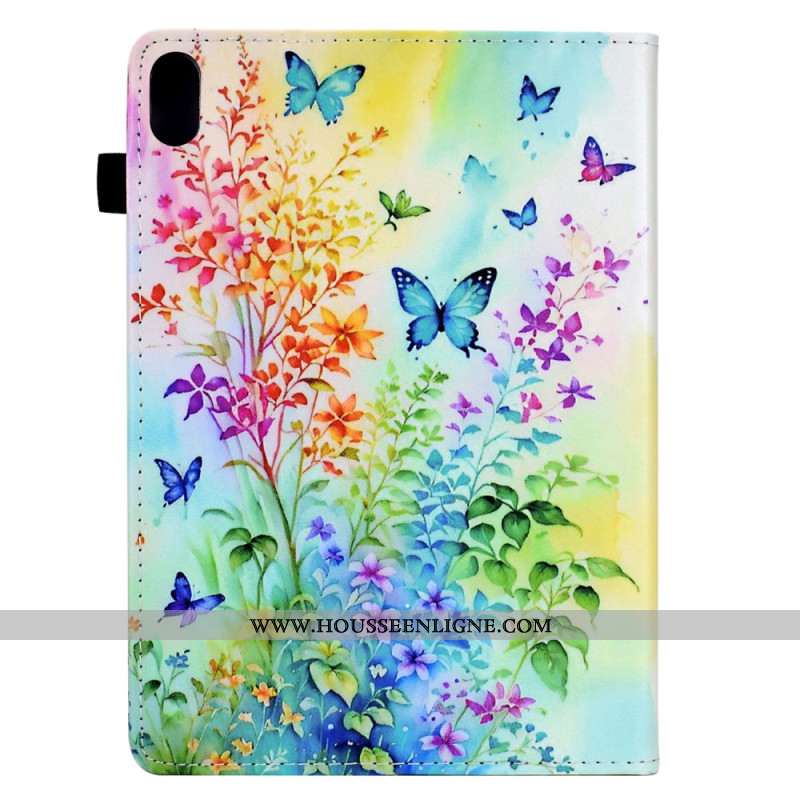 Housse Samsung Galaxy Tab S11 Fleurs et Papillons Colorés