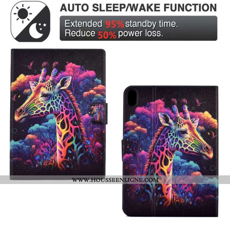 Housse Samsung Galaxy Tab S11 Girafe Colorée