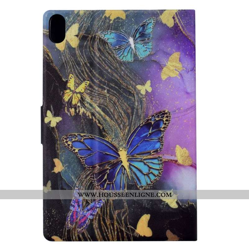 Housse Samsung Galaxy Tab S11 Papillons Dorés et Colorés