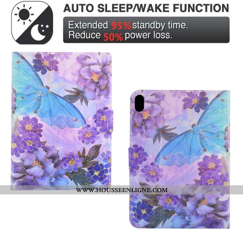 Housse Samsung Galaxy Tab S11 Pivoines et Papillons