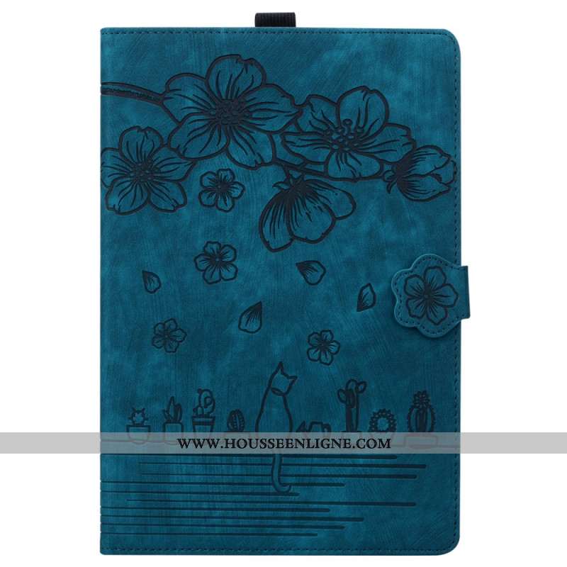 Housse Samsung Galaxy Tab S11 Ultra Effet Daim Scène de Chats