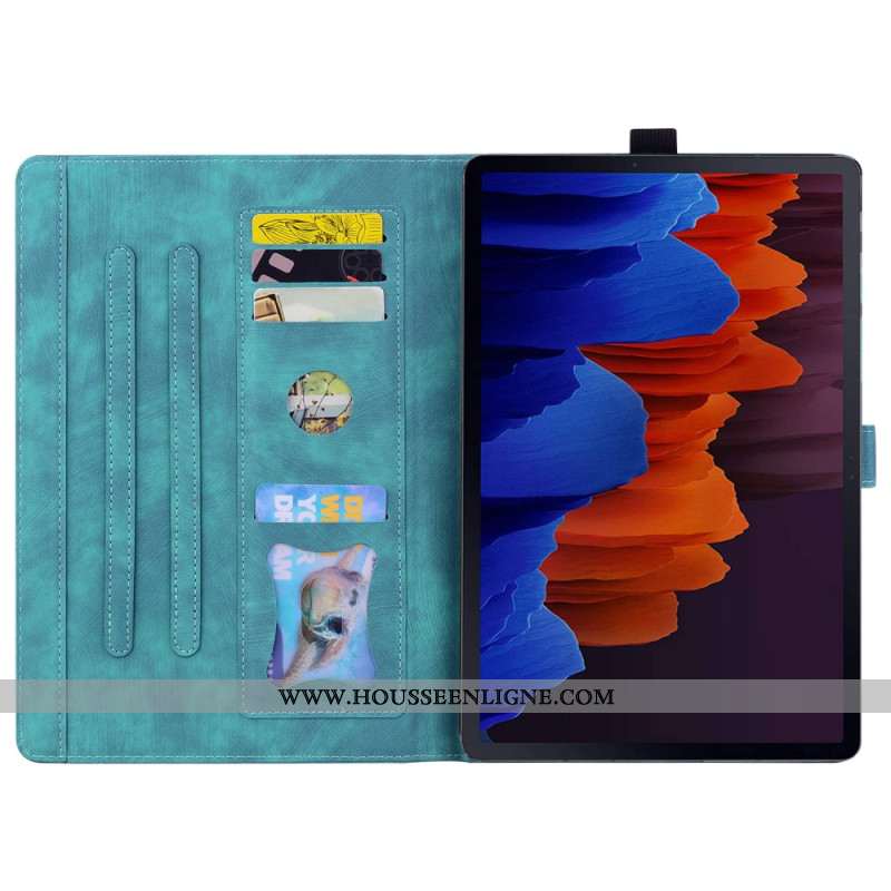 Housse Samsung Galaxy Tab S11 Ultra Effet Daim Scène de Chats