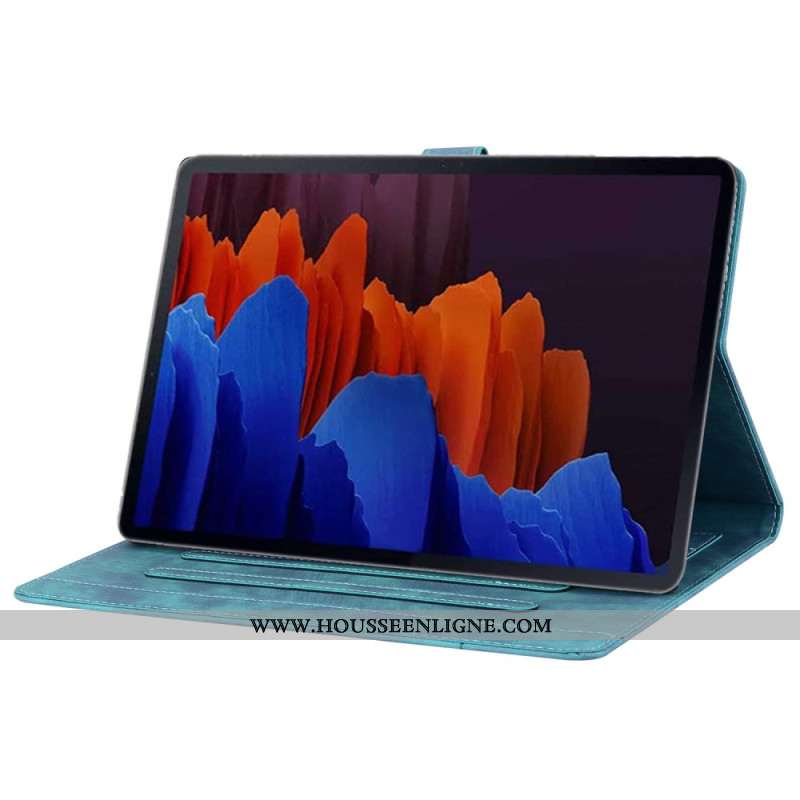 Housse Samsung Galaxy Tab S11 Ultra Effet Daim Scène de Chats